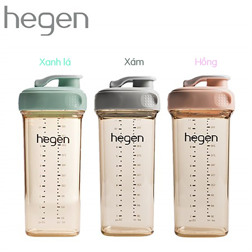 Bình uống nước Hegen PPSU 330ml đủ màu