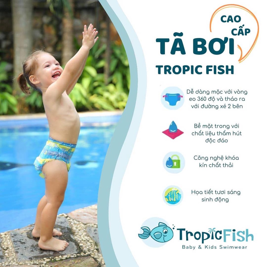 Tã Bỉm Quần Bơi Tropic Fish Có 3 Size S M L Cho Bé 1 Miếng