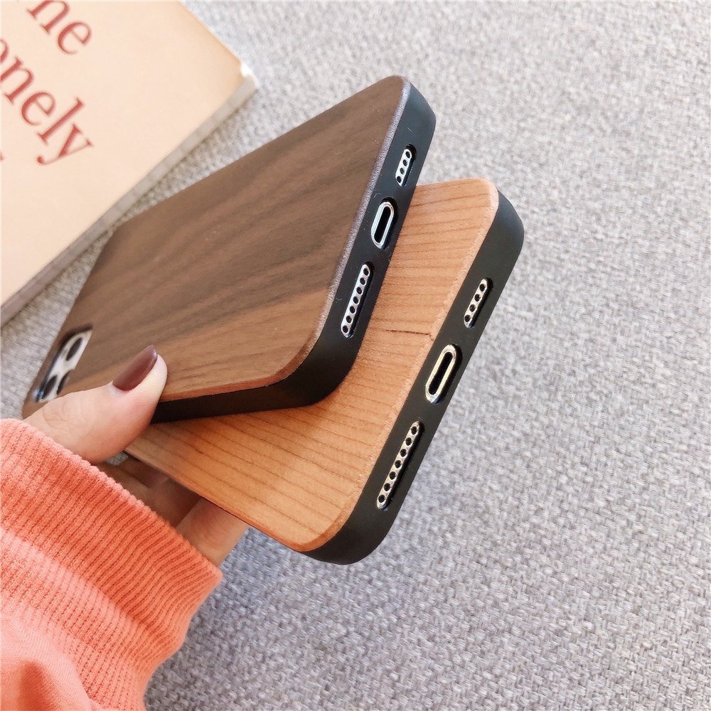 Ốp Điện Thoại TPU + Gỗ Tự Nhiên Cho iPhone 11 12 13 14 Pro Max 13Pro 12Pro 14Pro 14Plus X Xs Max XR 6 6s 7 8 Plus SE 2020