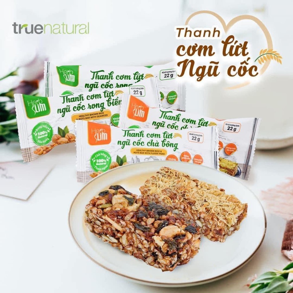 Thanh cơm gạo lứt ngũ cốc Herbslim True Natural Trấn Thành - Thơm ngon bổ dưỡng, hỗ trợ giảm cân