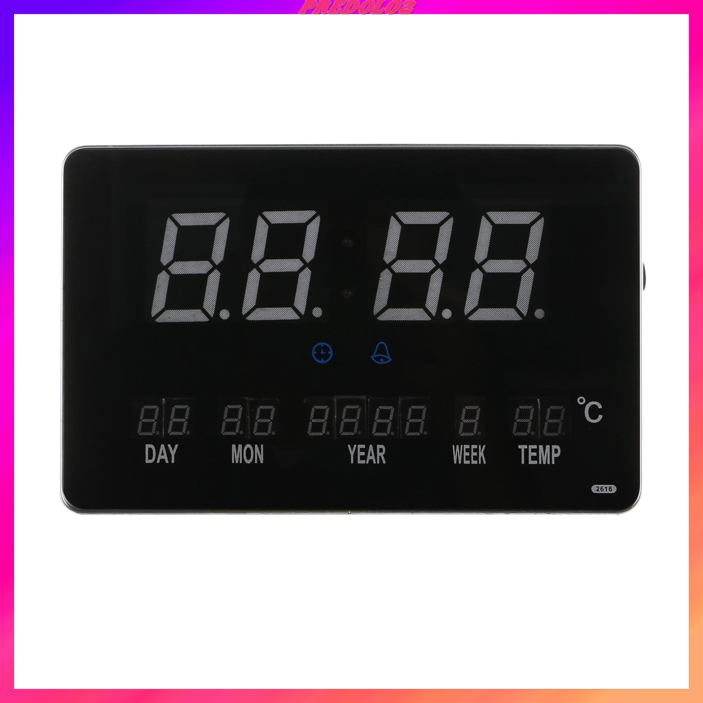 ED Digital Alarm Clock Display Bedside Clock Easy to Read, 24 Hours Display