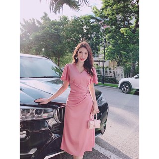 Váy lụa nhúm eo sale