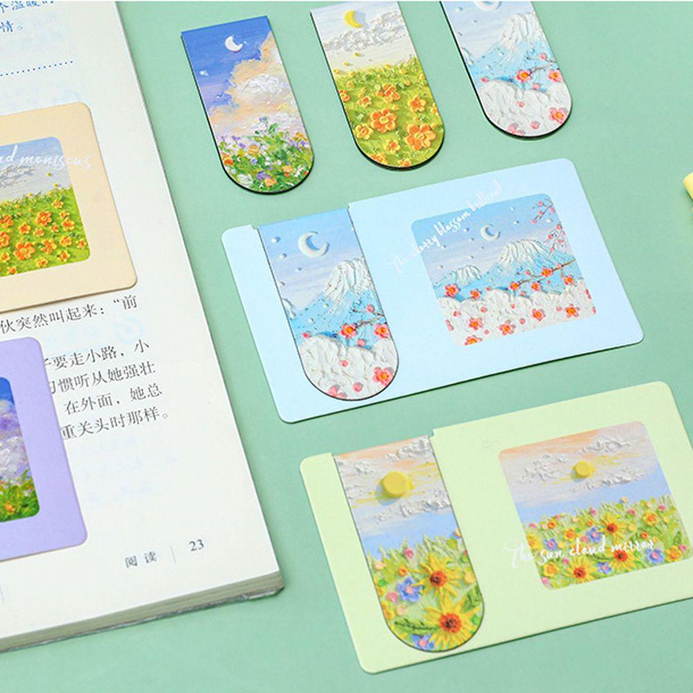 Kẹp Giấy Đánh Dấu Trang Sách Hình Tranh Sơn Dầu Dành Cho Học Sinh