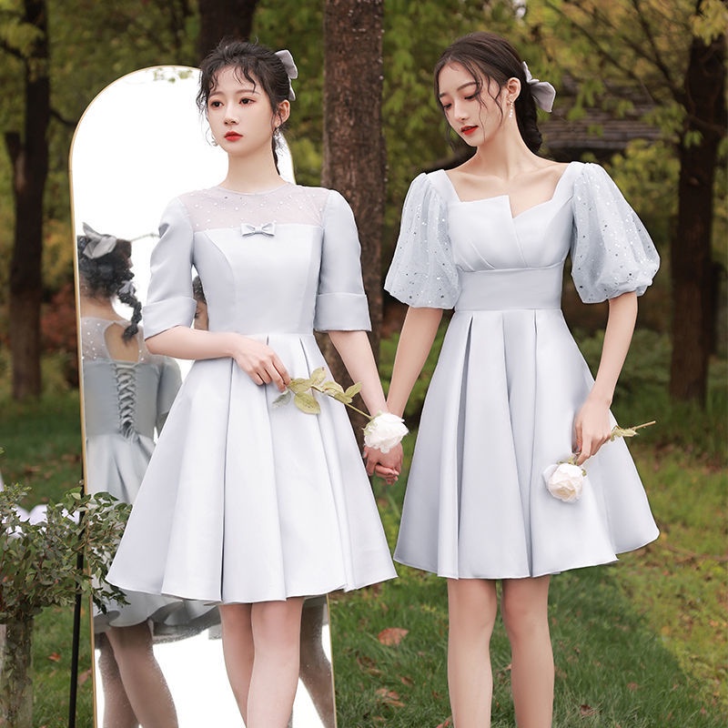 Đầm phù dâu dáng ngắn thiết kế thời trang mới cho nữ
