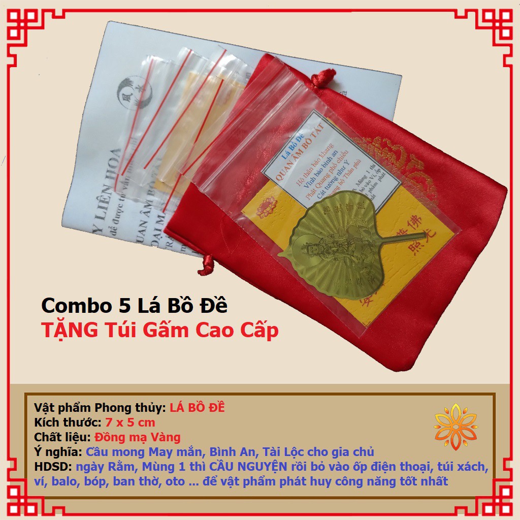 Lá Bồ Đề Quan Âm Bồ Tát vàng Cầu May Mắn, Bình An, Tài Lộc cho gia chủ - PHONG THỦY LIÊN HOA | BigBuy360 - bigbuy360.vn