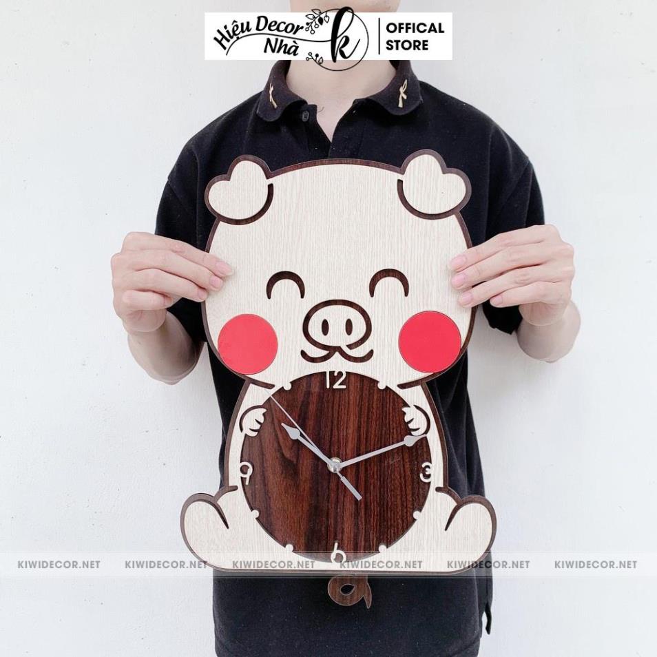 Đồng Hồ Treo Tường Decor Dễ Thương Heo Con, Trang Trí HomeStay, Làm Quà Sinh Nhật - Hiệu Nhà K