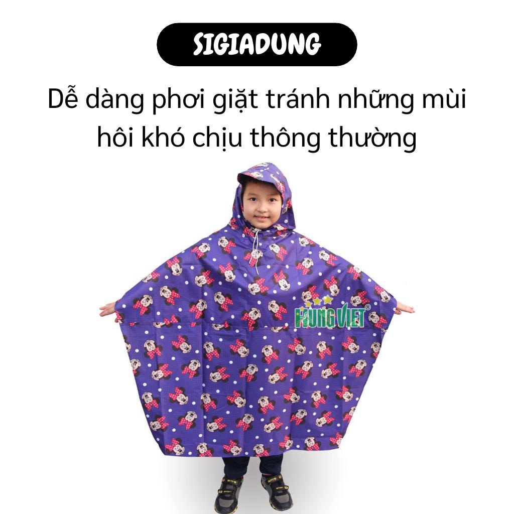 [SGD] Áo Mưa Trẻ Em - Áo Đi Mưa Bít Không Xẻ Tà, Chất Liệu Vải Dù, Chất Dày Dặn 3324