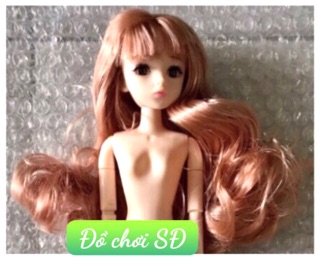 ĐẦU BÚP BÊ MẮT 4D CÓ LÔNG MI - màu tóc ngẫu nhiên
