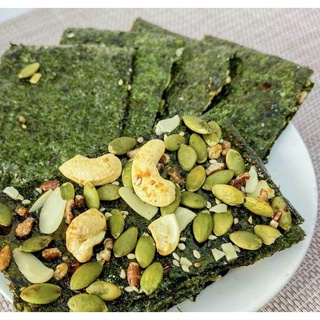 Rong biển kẹp hạt dinh dưỡng ăn kiêng | Rong biển ăn liền giòn rụm kẹp hạt ngũ cốc