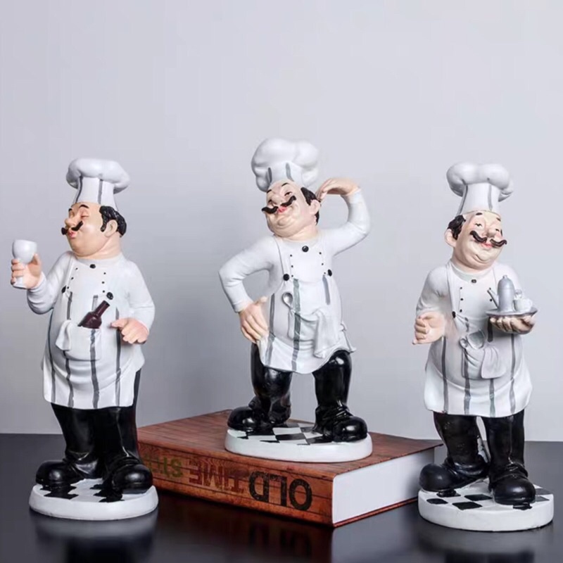 Tượng đầu bếp cao 32 cm trang trí nhà cửa