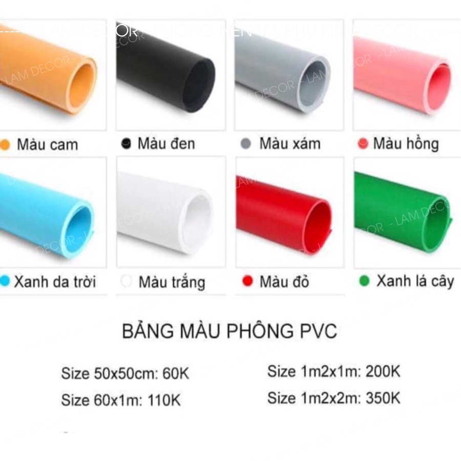 Nền PVC CÓ 8 MÀU để làm phông nền chụp ảnh quần áo và phụ kiện