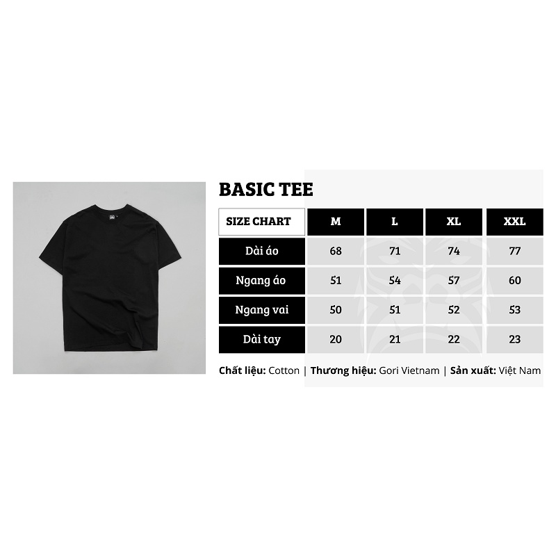 Áo Thun Trơn Gori Basic Tee - Xám Chì