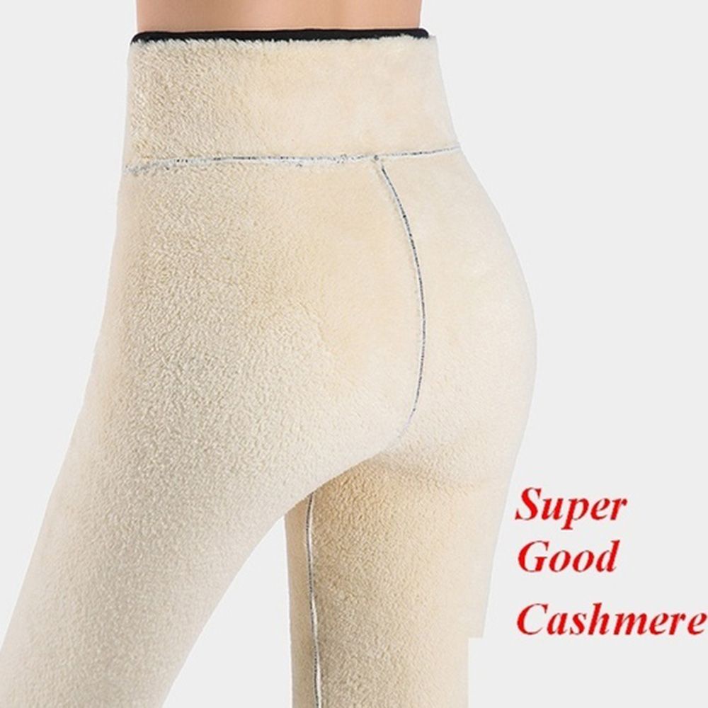 LILY  Women Winter Thicken Leggings Cashmere Lambskin Warm Pants Wool Fleece Trousers High Waist Skinny Black | BigBuy360 - bigbuy360.vn