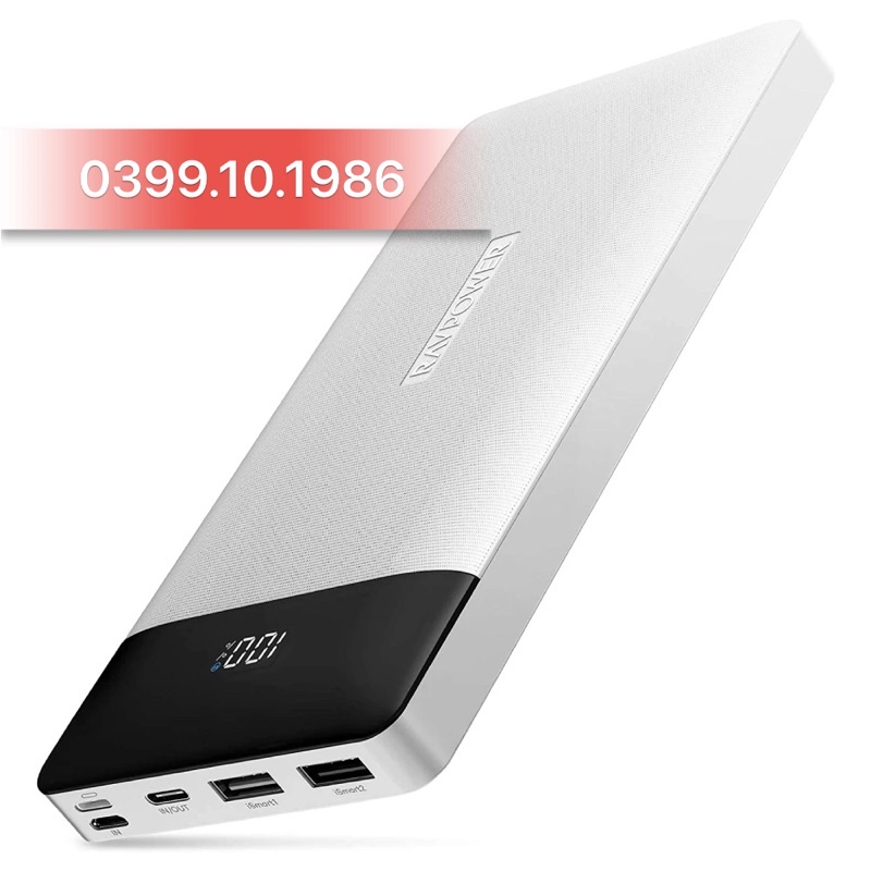 Sạc dự phòng RAVpower 20.000mAh, sạc nhanh PD 3.0 + QC 3.0 max 18w cực xịn xò