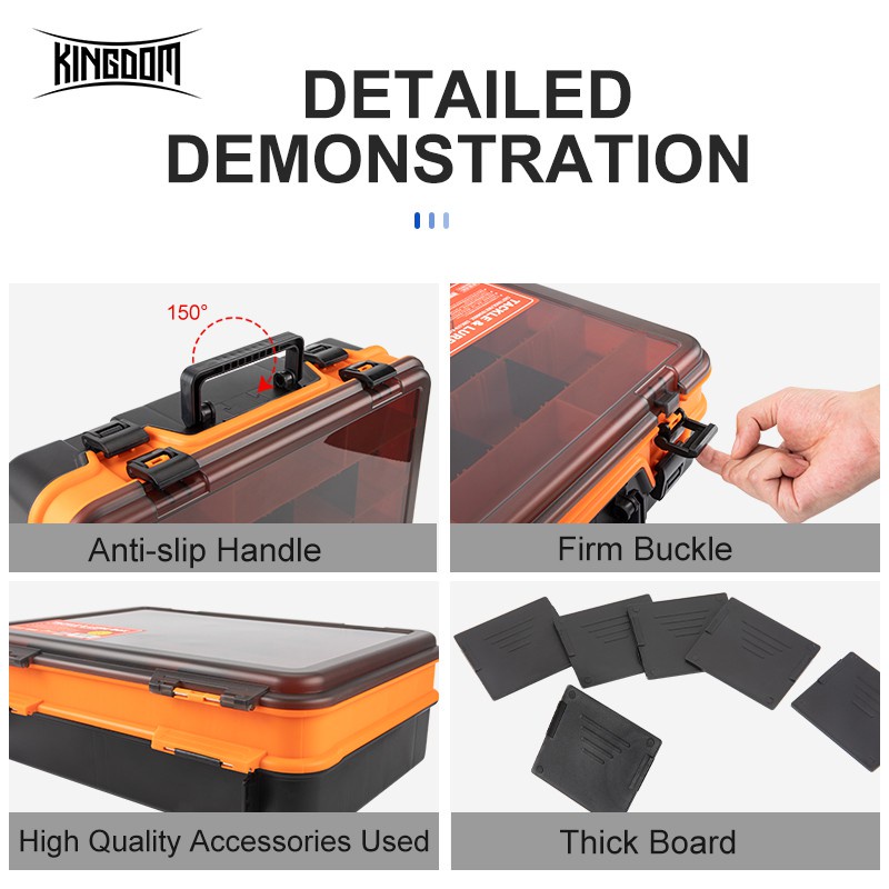 Hộp Kingdom đựng dụng cụ câu cá hai tầng sức chứa lớn đa năng