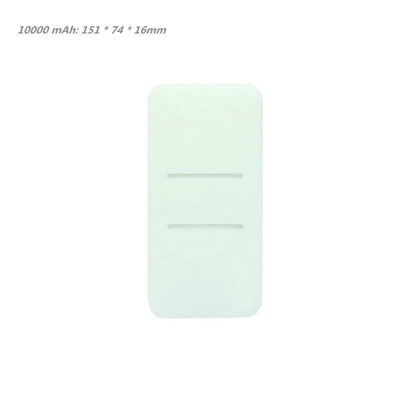 Vỏ silicon bảo vệ pin sạc dự phòng hai cổng USB cho Xiao Mi 2 10000/20000mAh