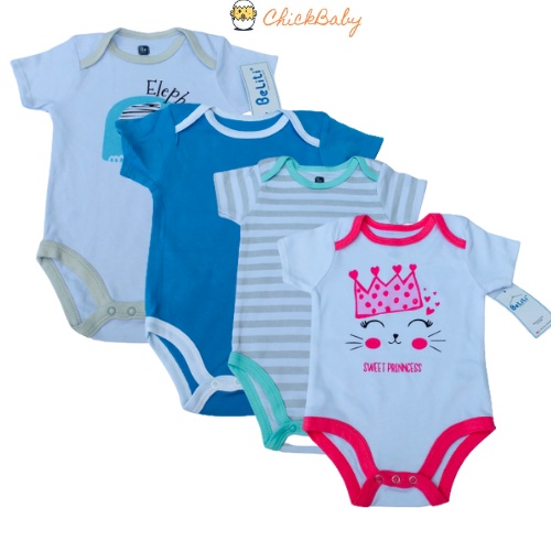 Bộ Body Cộc Suit 0-3M 3-6M 6-9M đủ size quần áo cho bé sơ sinh trai gái - ChickBabyShop