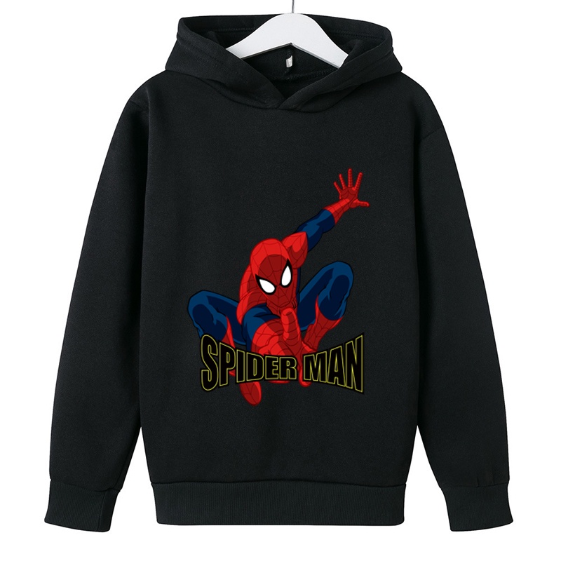 Mới Áo Hoodie Dài Tay In Hình Người Nhện Marvel Dành Cho Trẻ