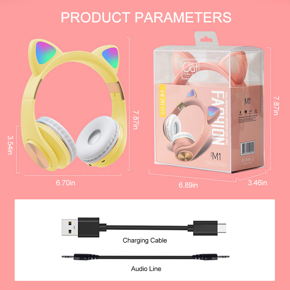 Tai nghe chụp tai chơi game chuyên dụng thiết kế phối tai mèo đáng yêu có thể gập gọn cho PS4/Xbox One | BigBuy360 - bigbuy360.vn