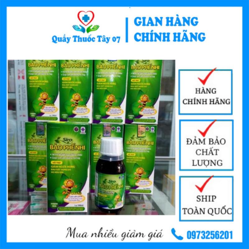 Siro Bảo Phế Nhi_Hỗ Trợ Bổ Phế_Hạn Chế Ho Nhiều_Giảm Ngứa Họng_Đau Rát Họng_Giúp Làm Ấm Đường Hô Hấp Lọ 100ml