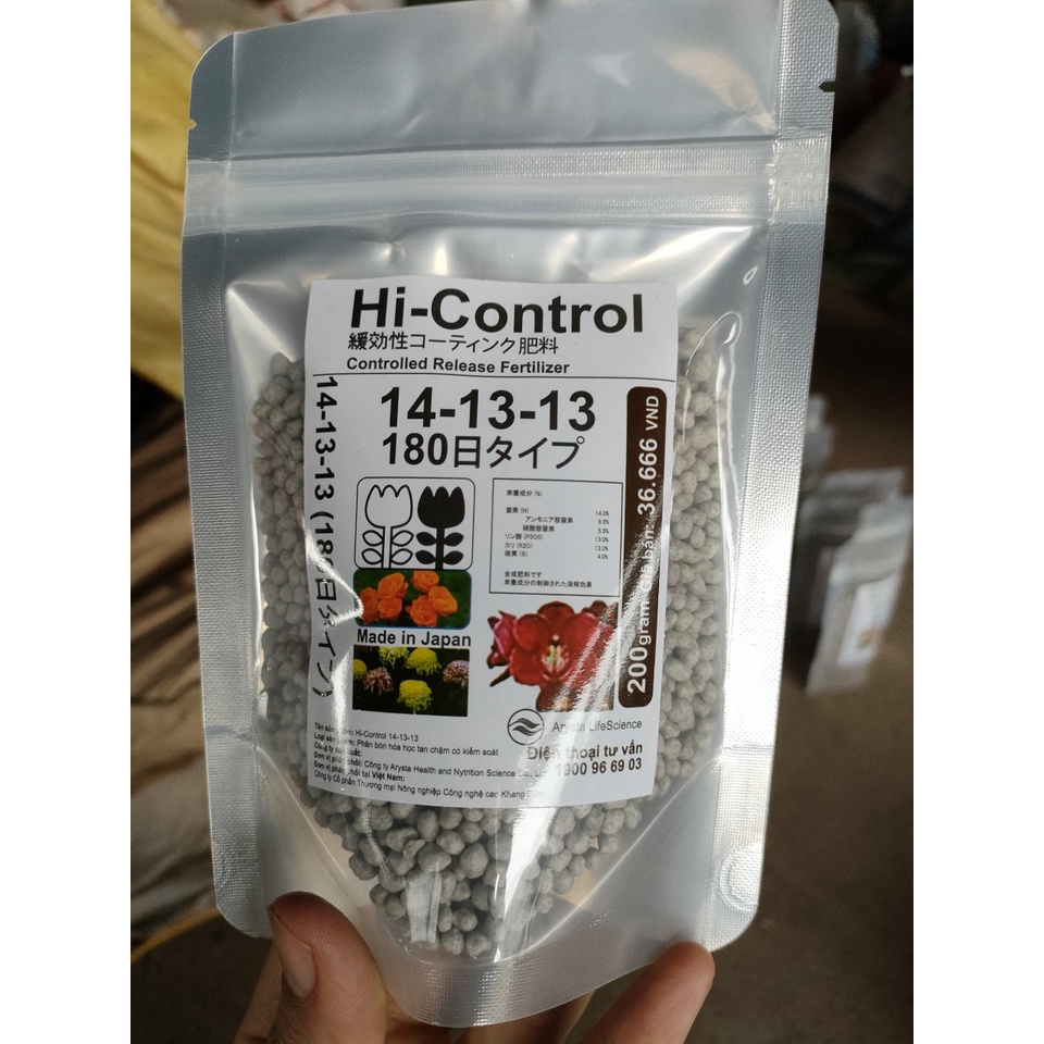 Phân Tan Chậm Nhật Bản Hi-Control 14-13-13 Gói 200g