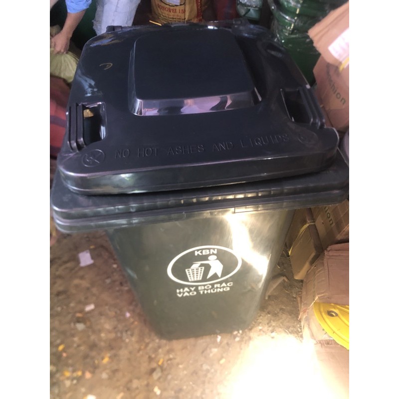 thùng rác 240l màu xám