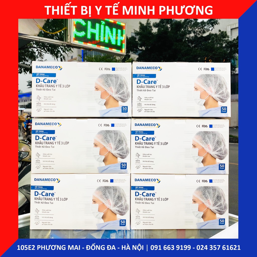 [CHÍNH HÃNG] Khẩu trang y tế DANAMECO tiệt trùng từng chiếc (3 lớp kháng khuẩn) chính hãng
