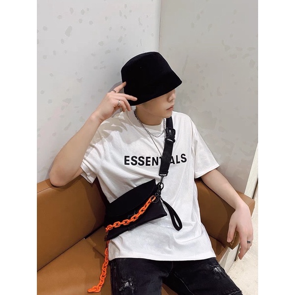 Áo thun nam nữ tay lỡ unisex ESSEN form rộng oversize basic tee phông cotton bốn màu trắng nâu xám đen cực dễ phối đồ | BigBuy360 - bigbuy360.vn