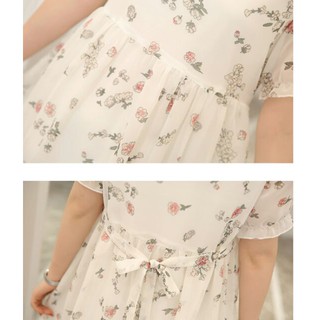 Đầm bầu voan hoa H21