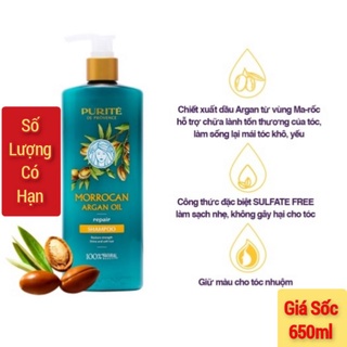 [ Giảm Sốc ] Dầu gội Purité Morrocan Argan Oil phục hồi tóc 650ml