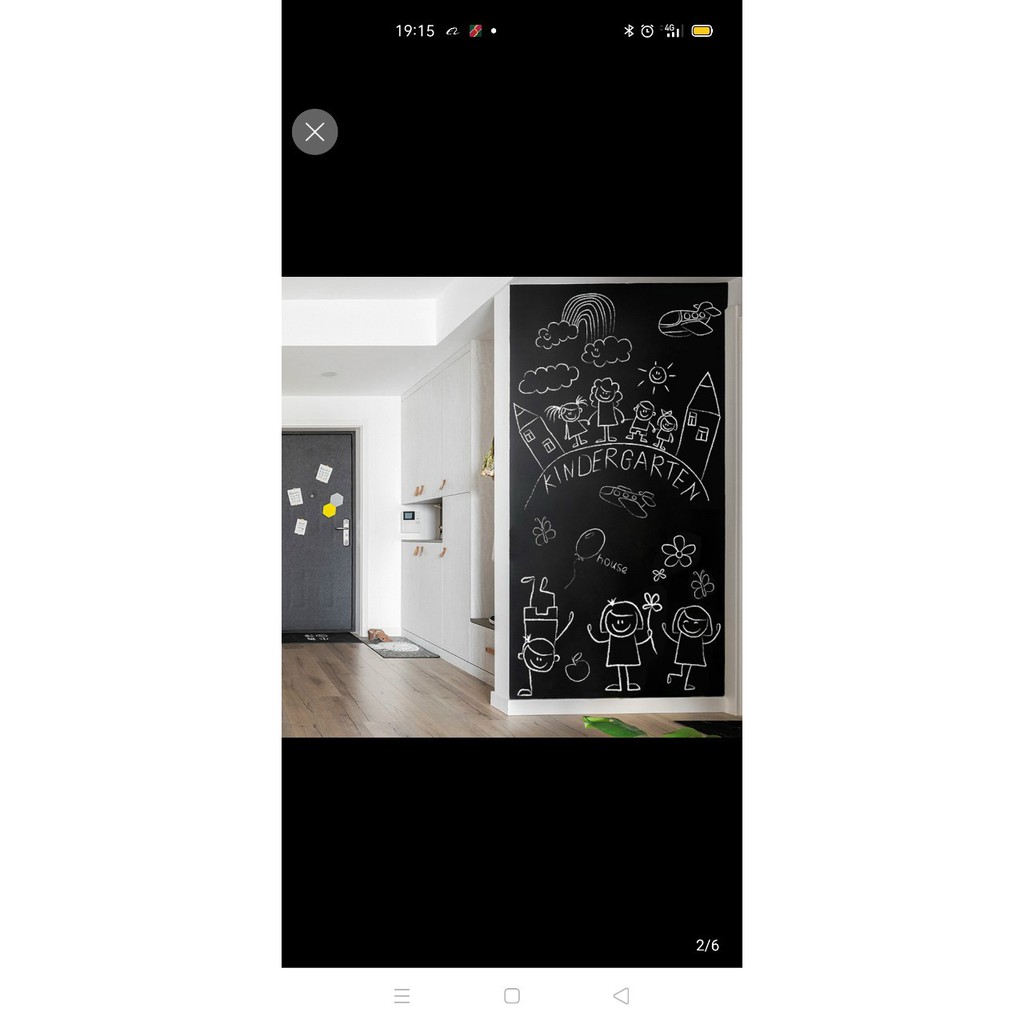 Bảng viết dán tường tiện dụng kích thước 90*120cm tặng kèm 5 viên phấn màu
