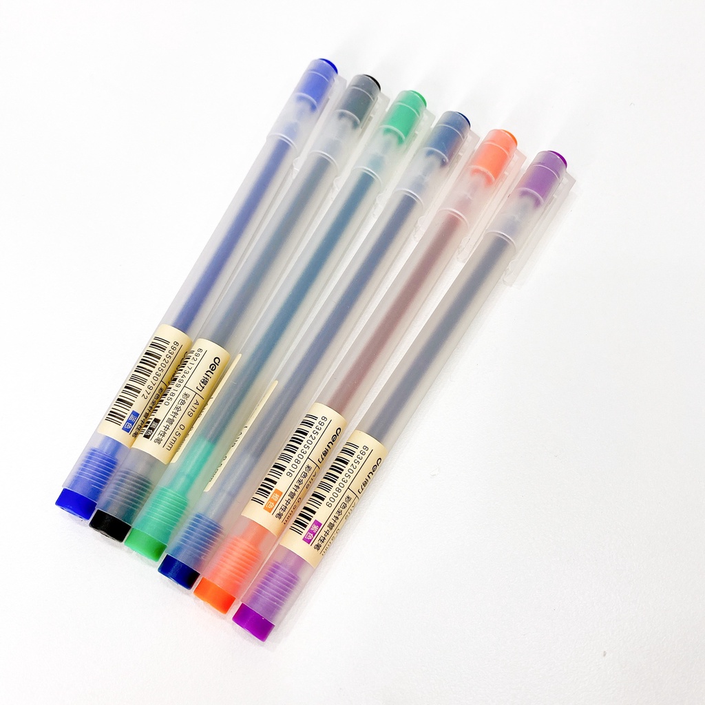Bút Gel 0.5mm nhiều màu Deli Bản Dupe Muji Có Nắp Đậy A119 - Hidari