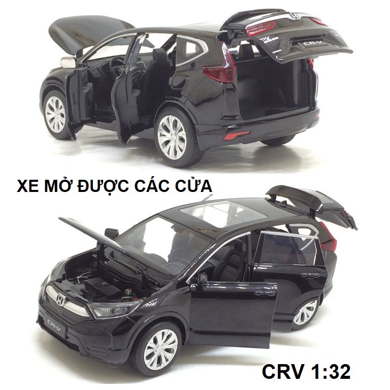 Mô hình xe ô tô HONDA CRV tỉ lệ 1:32 bằng sắt xe chạy cót có âm thanh và đèn khi mở cửa