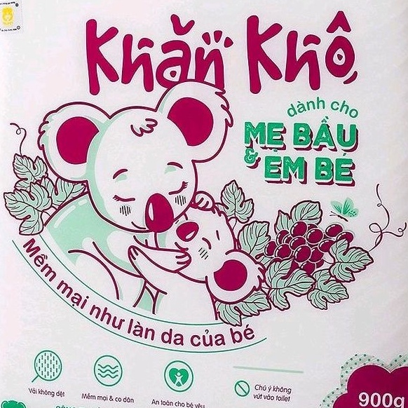 Giấy Khô / Khăn Vải Khô Đa Năng Mềm, Dai, An Toàn Cho Bé Gói 900 Tiện Lợi