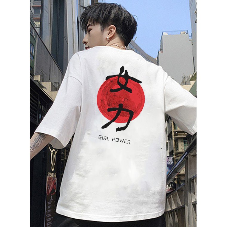 Áo thun unisex nam nữ tay lỡ chữ kiểu girl power vải dày mịn 2021T3106