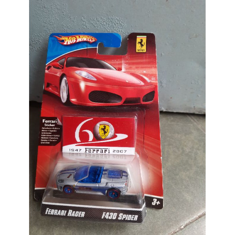 xe Hotwheels Ferrari racer f430 spider màu xám số 68 , hàng siêu hiếm