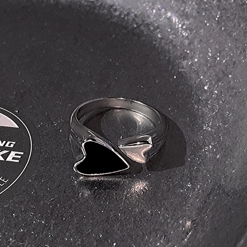 Nhẫn Hở Hình Trái Tim Phong Cách hip hop Thời Trang Cho Nam Và Nữ