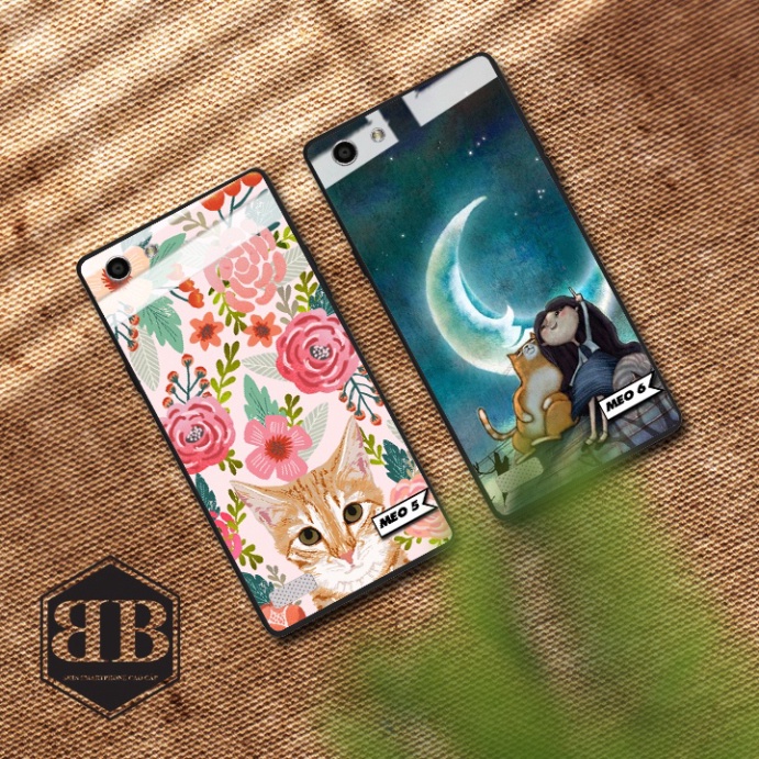 ỐP lưng kính cường lực OPPO NEO 7 A33 siêu cute hạt me