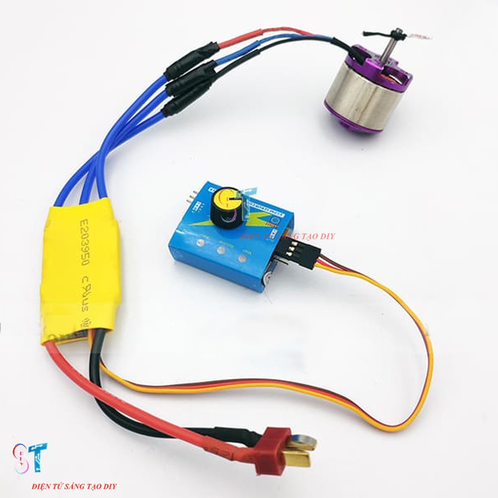 Combo ESC 30A Kèm Test Servo Điều Tốc Cho Động Cơ Brushless Không Chổi Than, Động Cơ 3 Pha