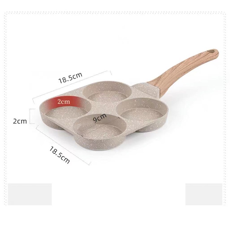 Only HOUSE Chảo Đá Y Tế Bốn Lỗ Chống Dính Mini Omelette Pa