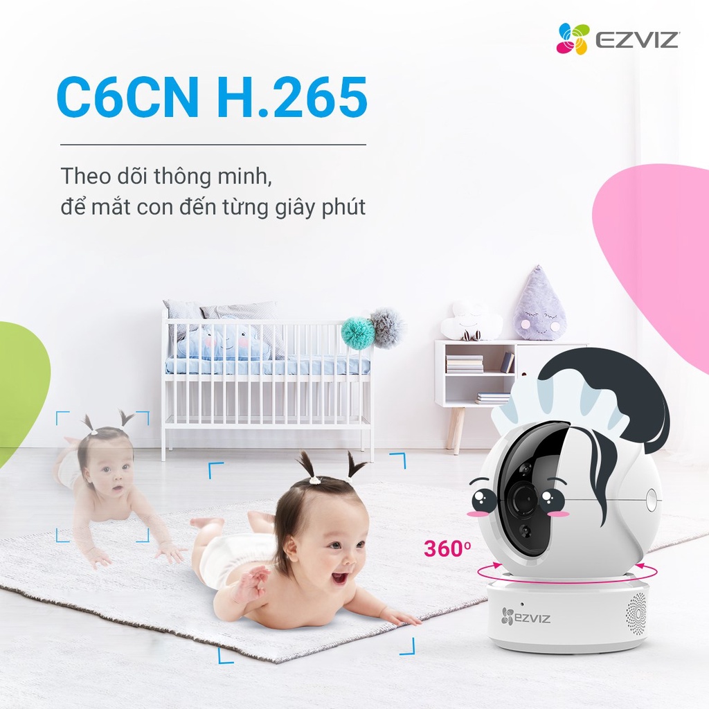 Camera IP Wifi Ezviz C6CN 1080p  chuẩn nén H265 SmartHome Thông Minh AI Nhận Diện Người, chính hãng, bảo hành 2 năm