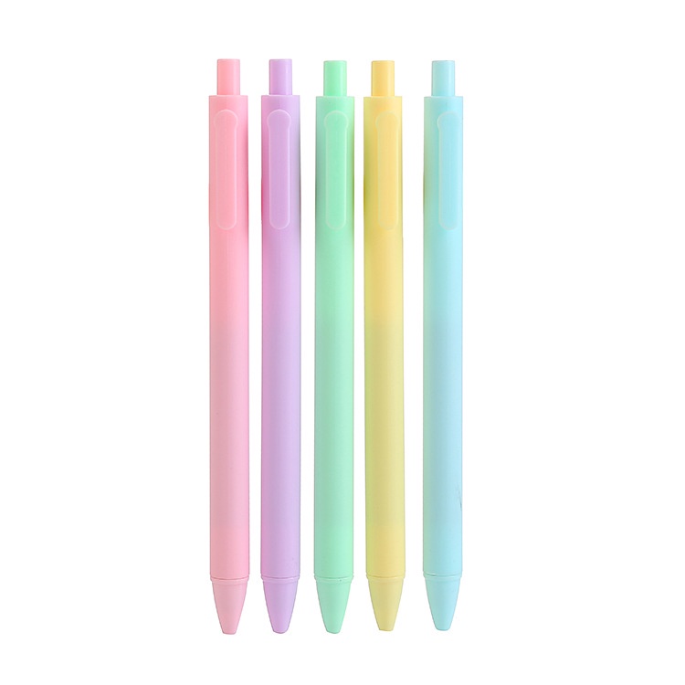 Bút Bi Bấm 0.5mm Mực Gel Đen Màu Macaron Retro Ngọt Ngào Cho Học Sinh Viết Nhũ Nhiều Màu Pastel Dễ Thương