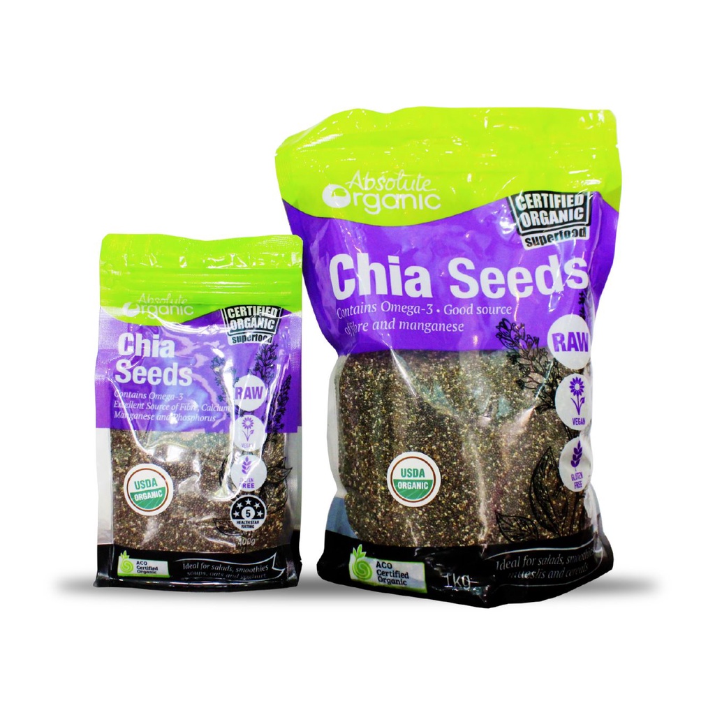 Hạt Chia Úc Tím- nhập khẩu- Organic Chia Seeds [Bịch 1kg] -DATE 2023- GIẢM CÂN