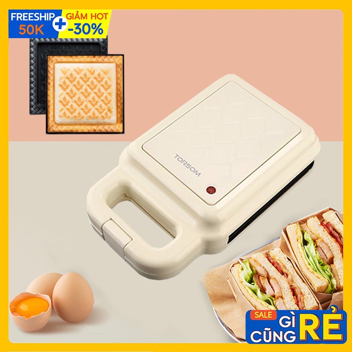 Máy kẹp nướng bánh mì sandwich, nướng thịt ốp trứng TORSOM 600W