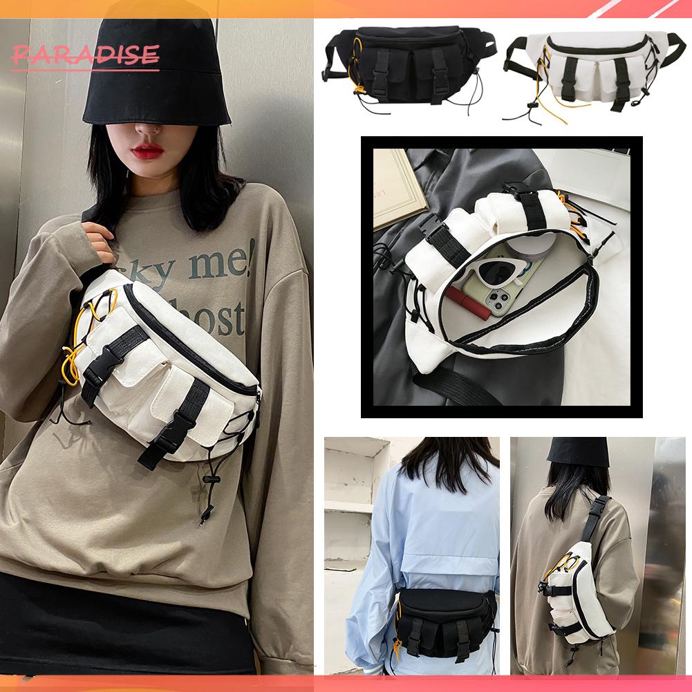 Túi Đeo Chéo Ngực Vải Canvas Phong Cách Đường Phố Cá Tính Cho Nam Và Nữ