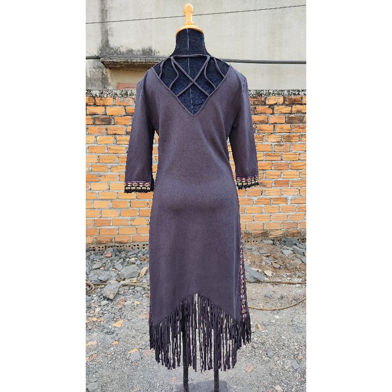 Đầm vải da lộn size L