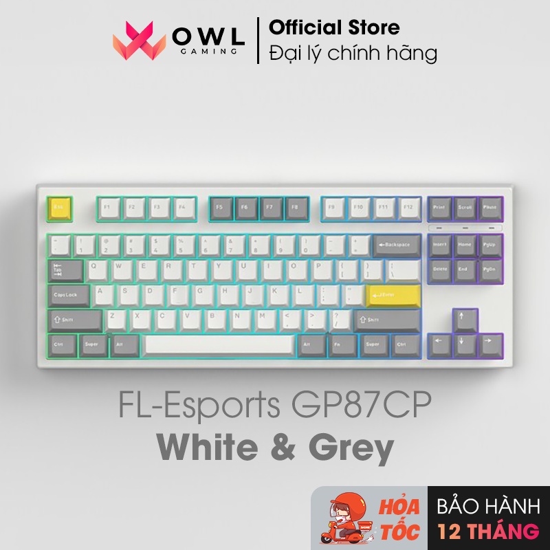 Bàn phím cơ FL-Esports GP87CP White & Grey  - Hàng chính hãng
