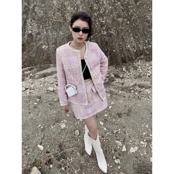 WHITELAZZ | Set áo blazer chân váy - Fiona Tweed Set
