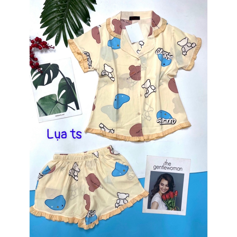 Set bộ đùi lụa pijama mặc nhà