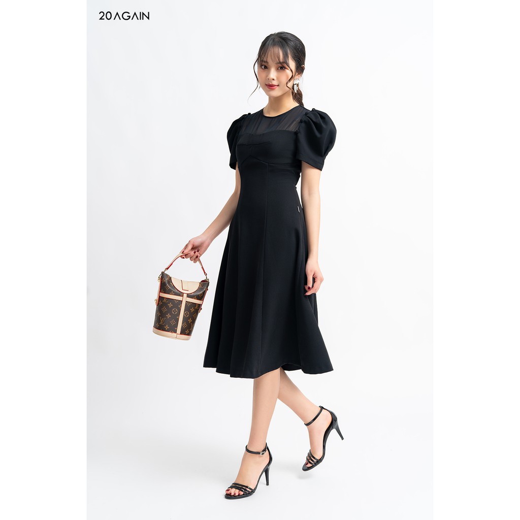 Đầm vải ngắn tay tay bồng phối ngực - 20 AGAIN - DEA0842 | BigBuy360 - bigbuy360.vn